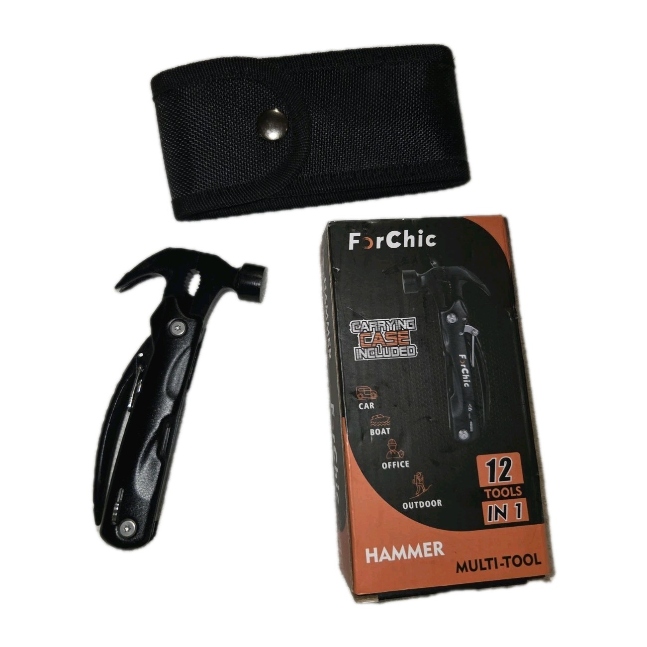 Multitool 12 in 1 Camping Tool w/Mini Hammer-EDC Gear Multi Tools Hammer