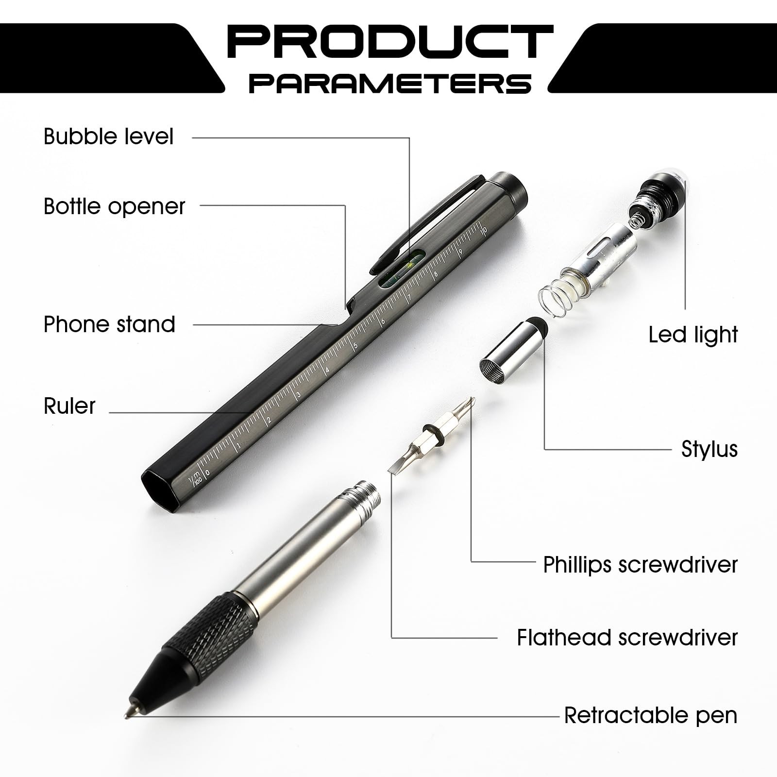 Christmas Gifts Stocking Stuffers for Men,Multitool Pen 9 in 1 Innovative Gif…
