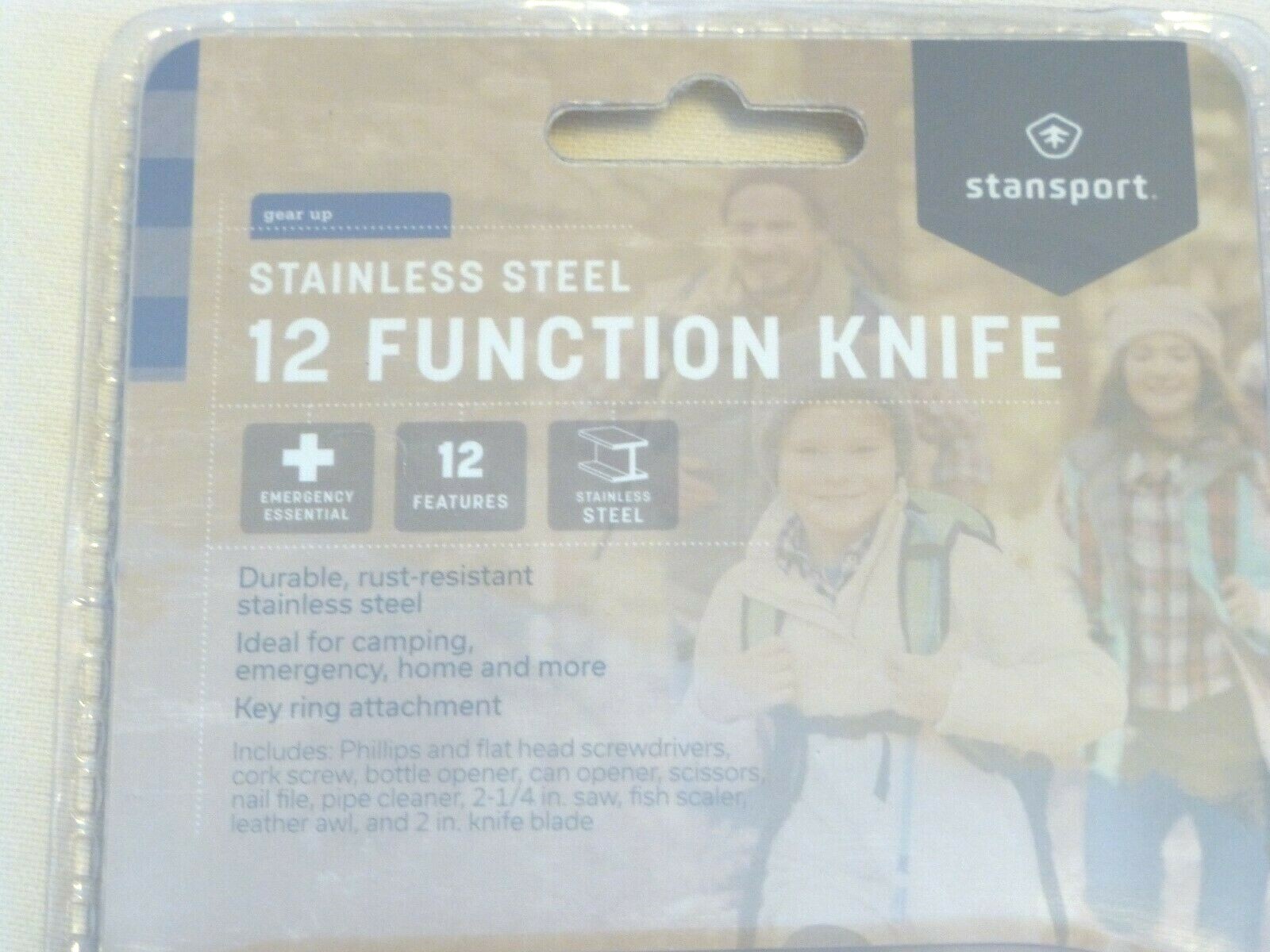 Stansport Stainless Steel 12 function knife NEW key ring attachment camping home