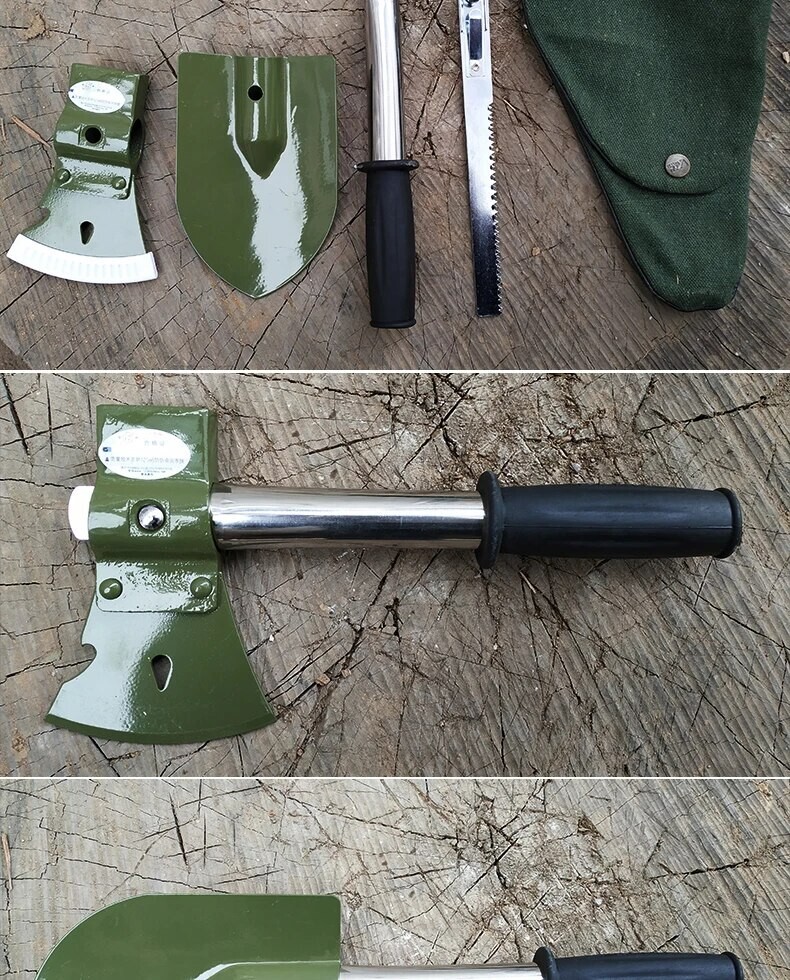 Emergency Bugout Survival Multi Tool Kit Army Shovel Military Axe Camping Saw