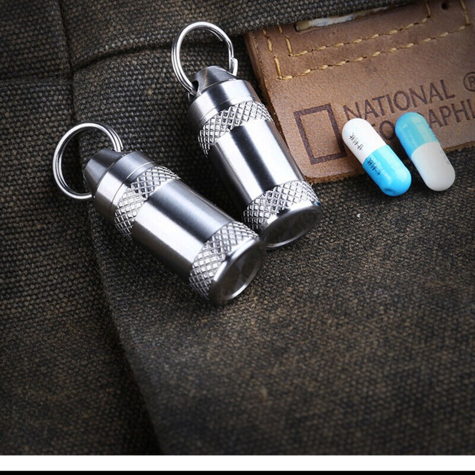NEW Titanium Alloy Waterproof Case Pill Box Portable Container Pill Storage Box
