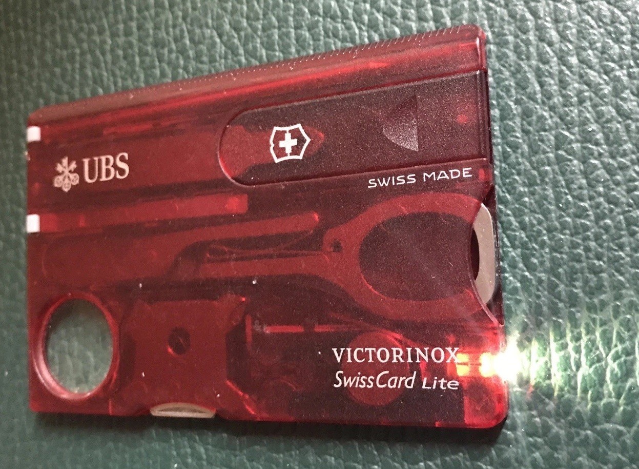Victorinox Swiss Card Lite Red Transparent 13 Function Multitool in Card Shape