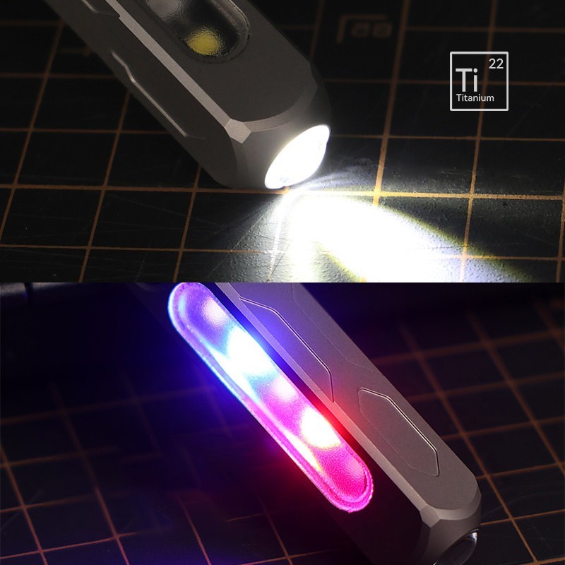 Titanium Alloy Mini Rechargeable Flashlight EDC Pocket Torch Outdoor Emergency L