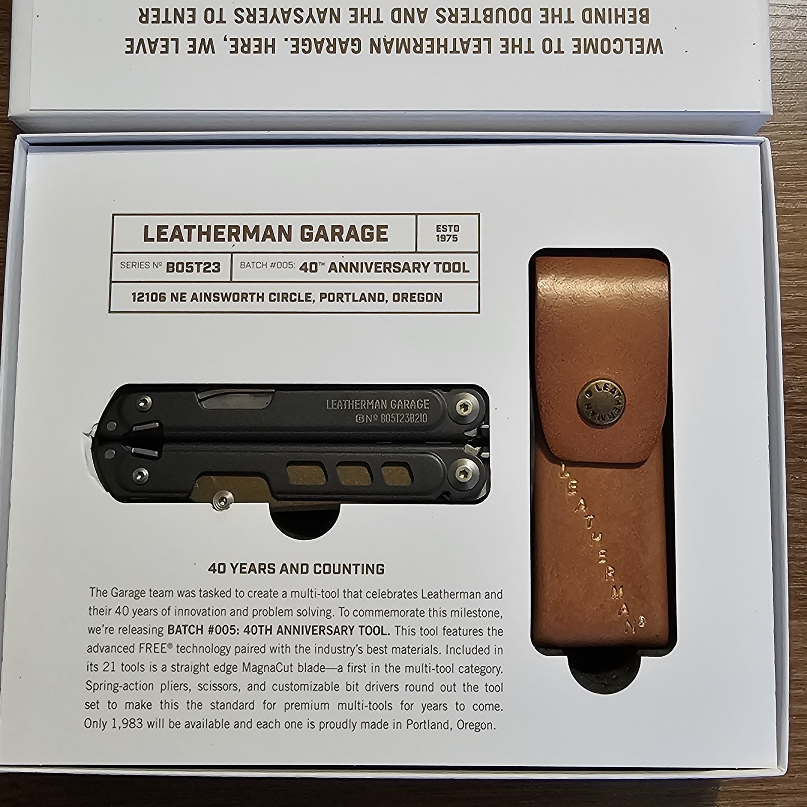 Gray Leatherman Garage Batch #005 40th Anniversary Tool Limited Rare – Brand New