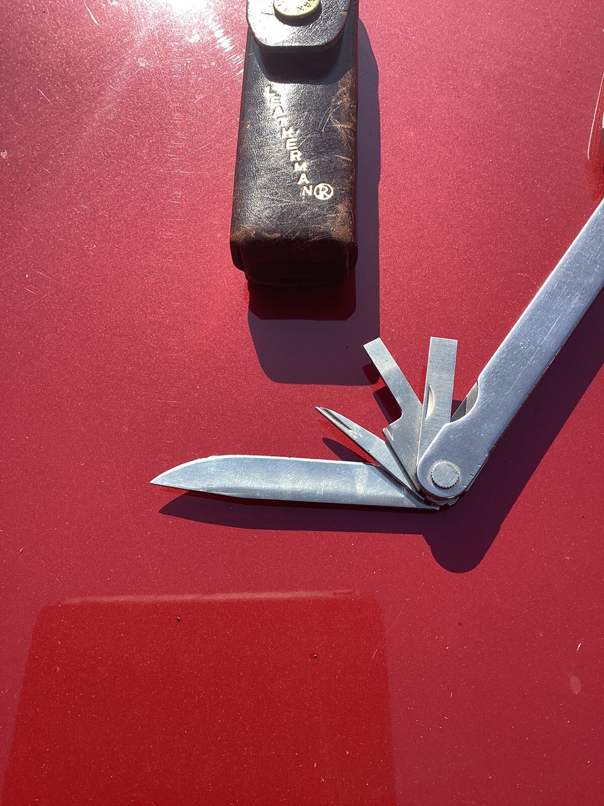 Vintage Original Leatherman TM 1325473 Multi Tool With Leather Sheath