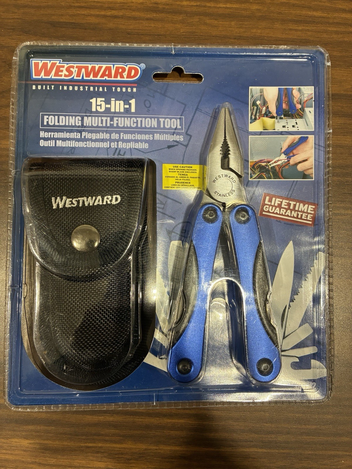 Westward Multi-Tool 15 Tools Stainless Steel With Sheath