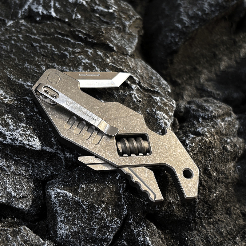EDC Titanium Alloy Multi Tools Adjustable Wrench Pocket Folding Knife Keychain