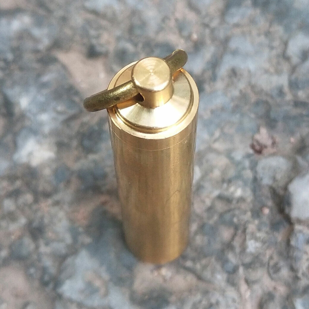 Solid Brass Self-defense Mini Waterproof Storage Container Box EDC Tool Pill