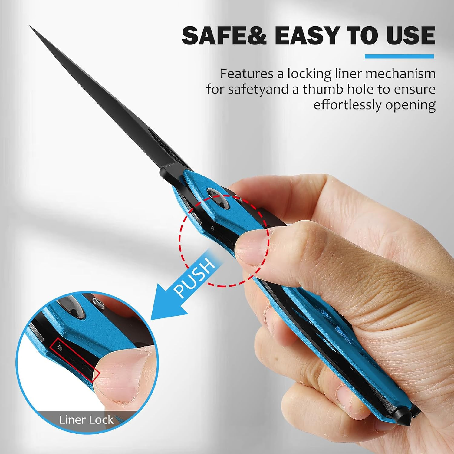 Multitool Carabiner with Pocket Knife, Stocking Stuffers Gifts for Men,6-In-1 Mu