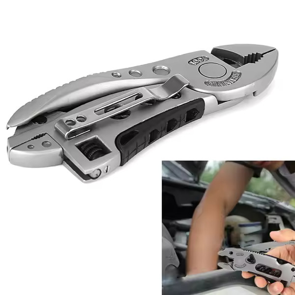 New Multi Tool Set Adjustable Wrench Jaw Screwdriver Pliers Knife Survival Gear