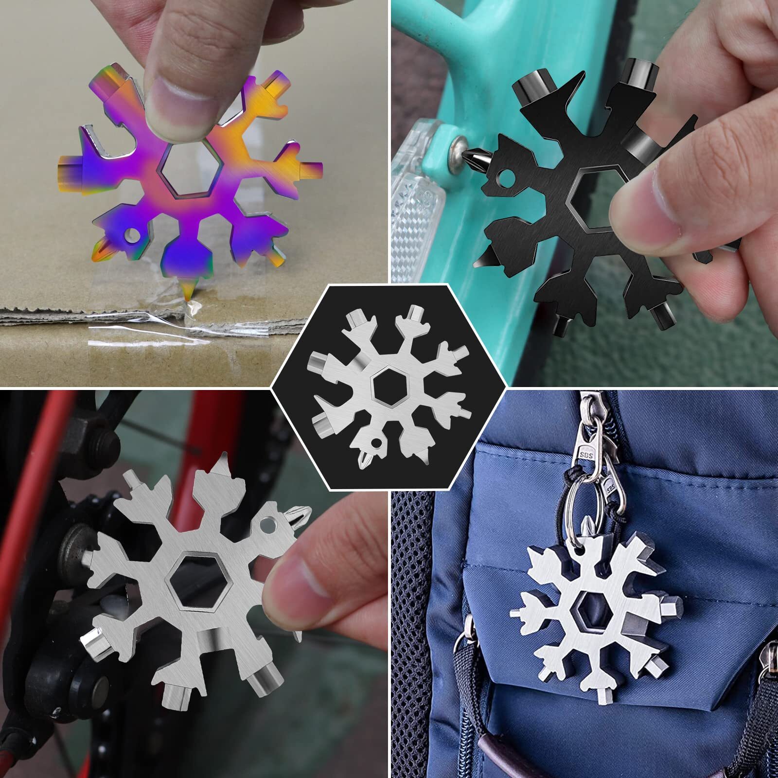 9 Packs Snowflake Multi Toolsnowflake Wrench/bottle Opener/screwdriver Kit 18 In