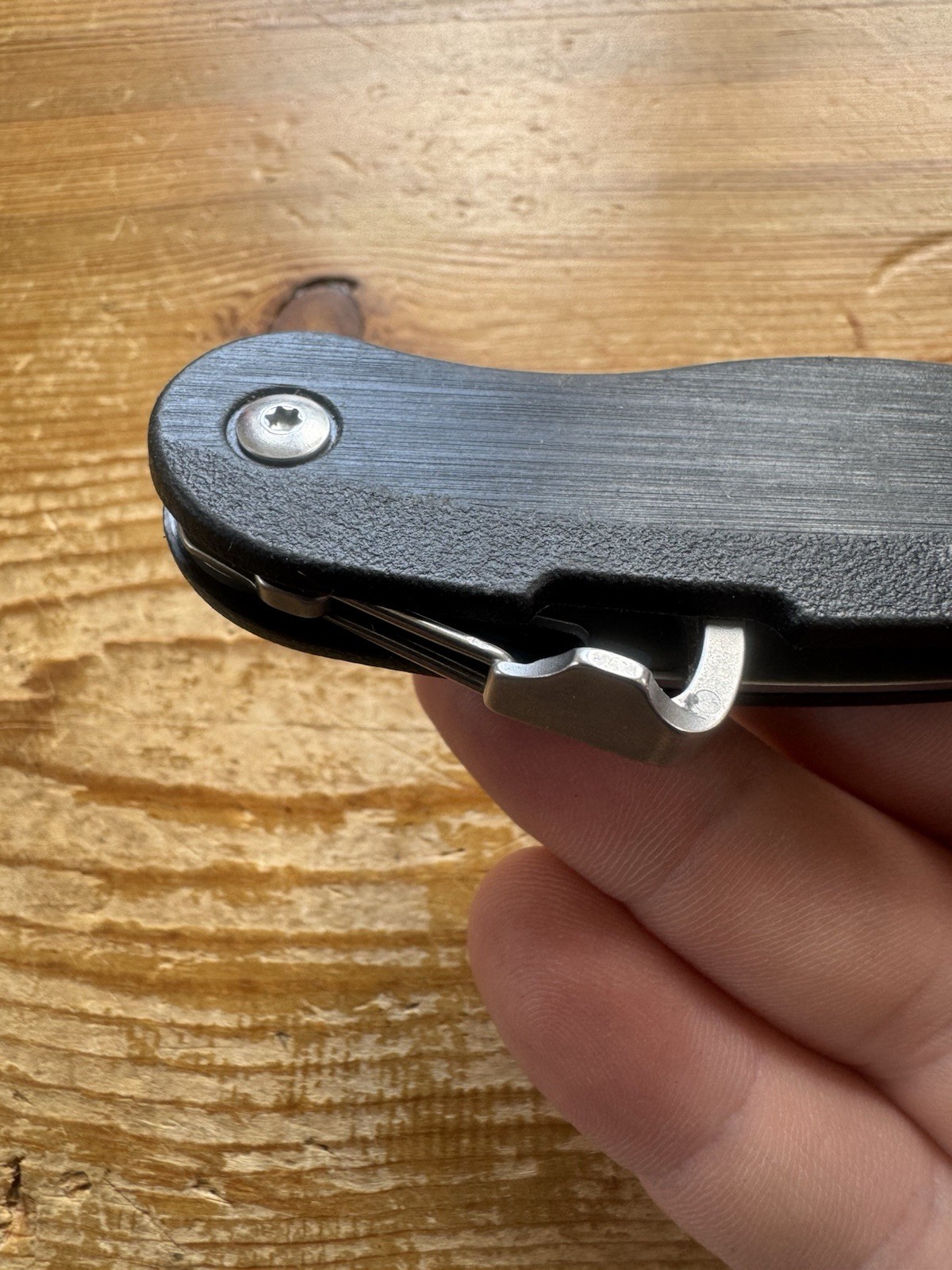 Leatherman Folding Lock Blade Knife c33x w/ Carabiner Retired Engraved
