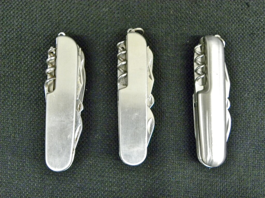 Lot of 6 Silver Pocket Swiss Army Style Knife with Black Nylon Case