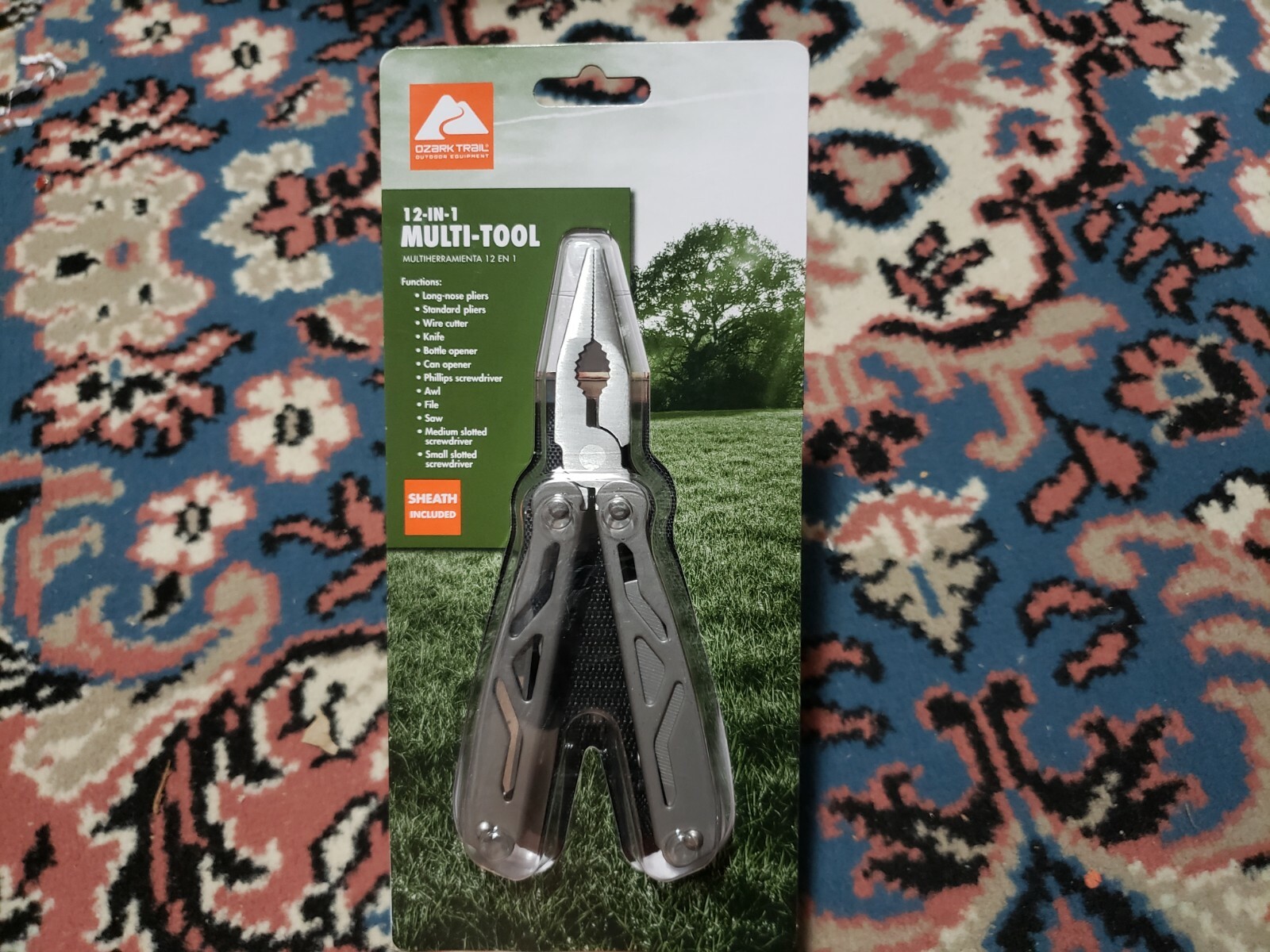 Ozark Trail 12-in-1 Stainless Steel MultiTool With Sheath Pliers Knife Saw File