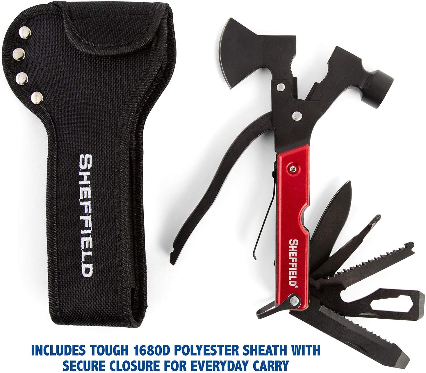14-in-1 Multitool Stocking Stuffers Camping Hatchet Comes W/ 1680D Polyester