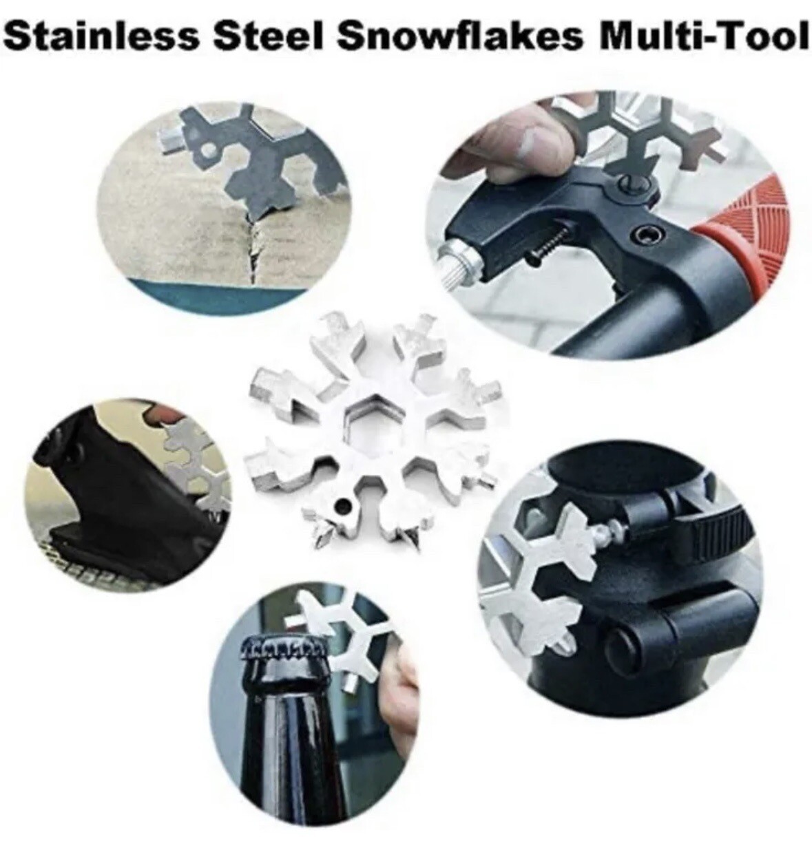 9pcs 18-in-1 Snowflake Multi-Tool Stainless Steel Multitool Screwdriver Opener
