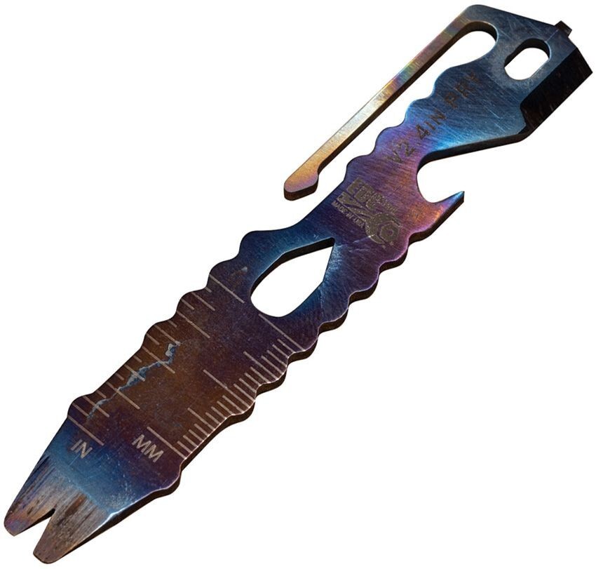 EDC Tool Co. Pry Bar Multi Tool Flame Anodized Titanium Tools 4″ MADE IN USA