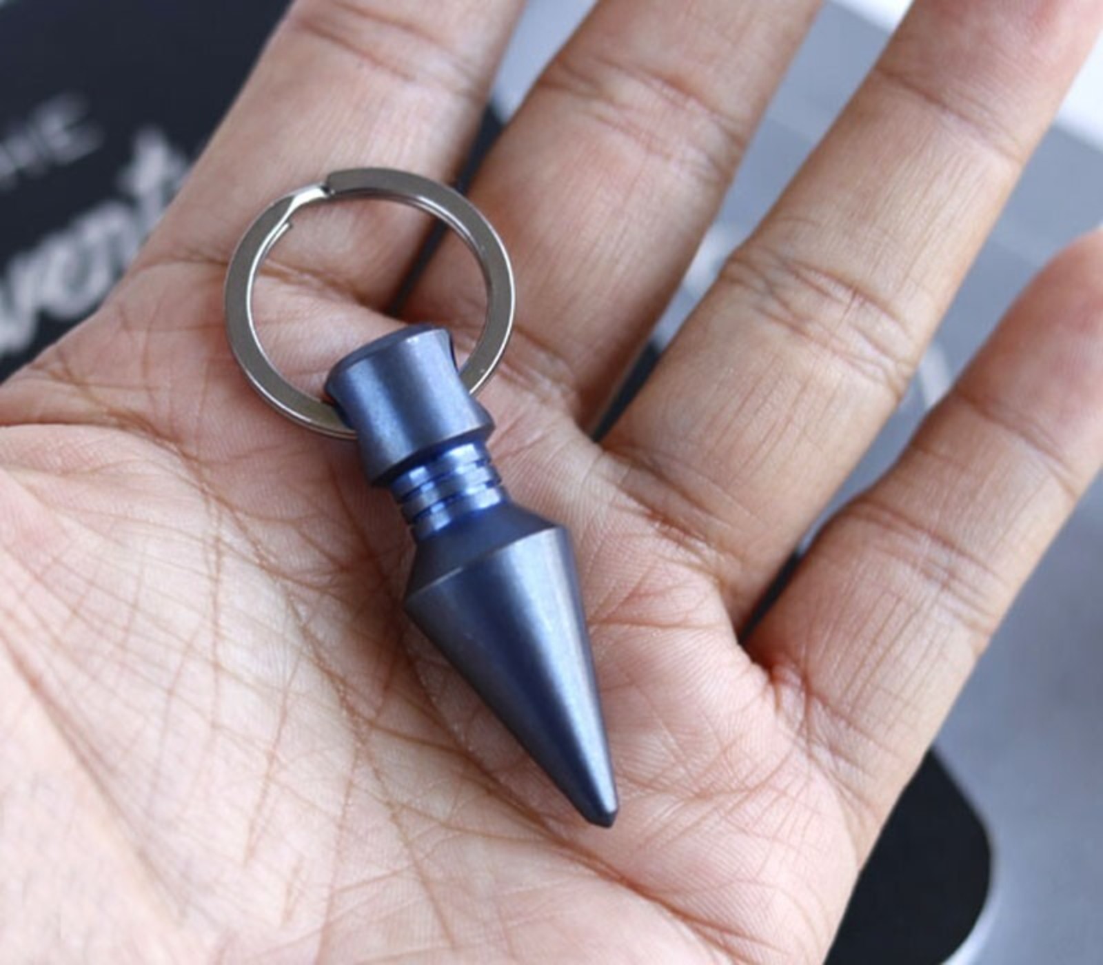 EDC Titanium Alloy Keychain Pendant Bead Necklace Knapsack Decorative DIY Tool
