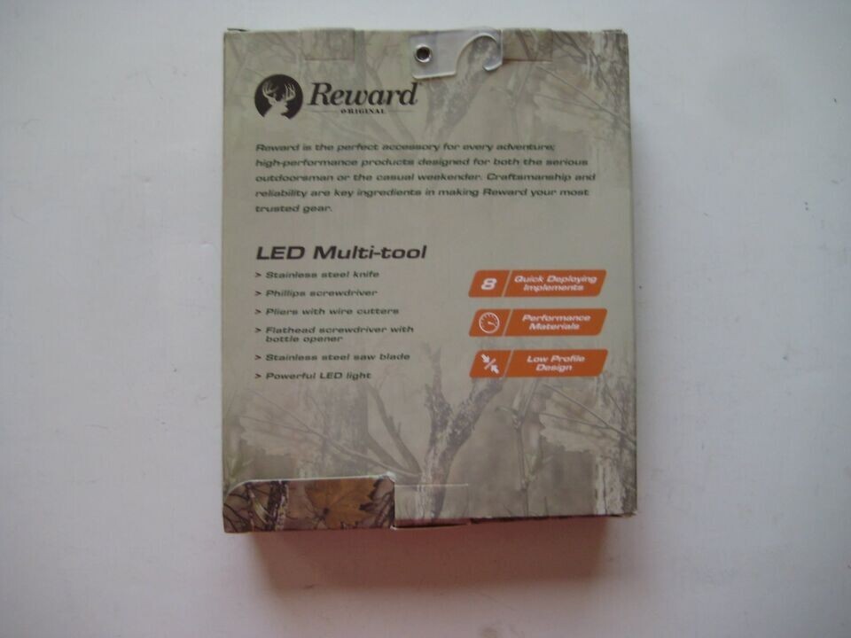 Reward Original LED Multi-tool 8 Quick Deploying Implements Orange