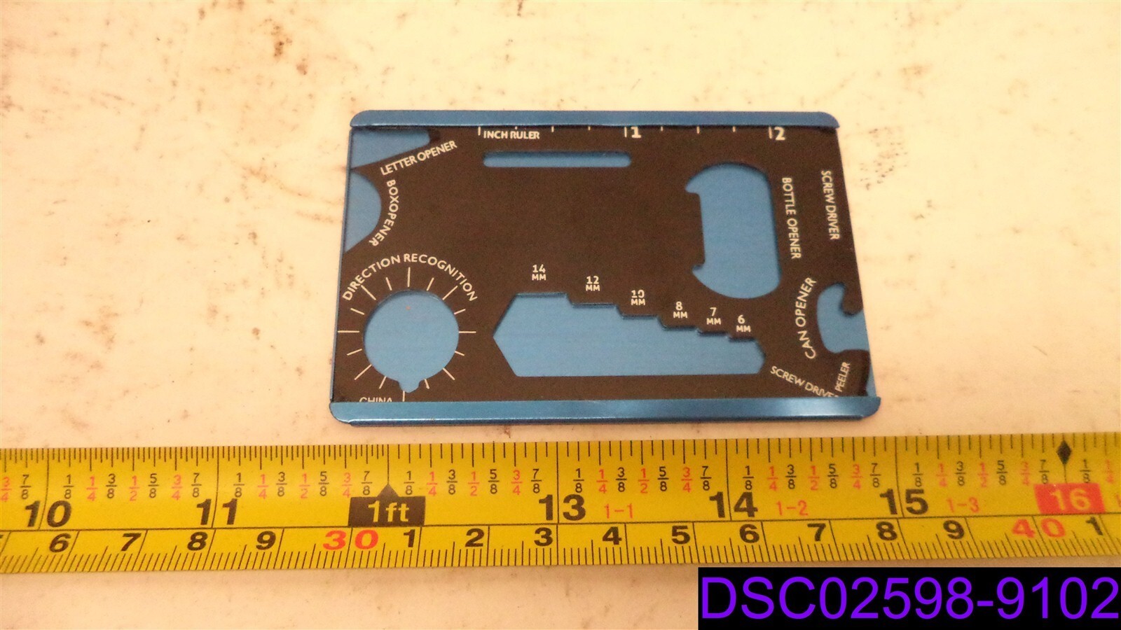 Qty = 34: All in One Multi Pocket Knife Tool Blue Wallet Size