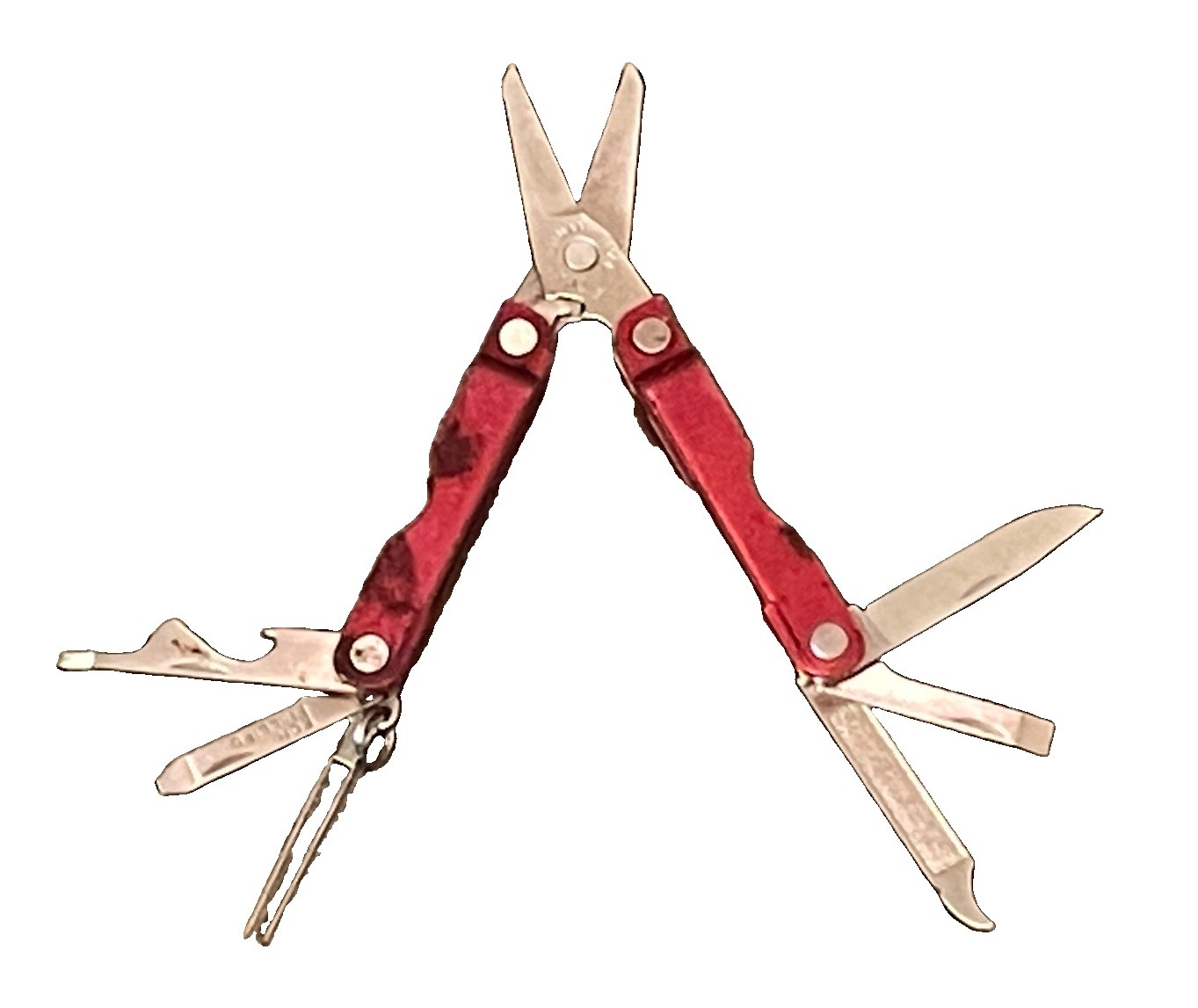 Vintage Leatherman Micra Multi-Tool Red Plastic Shell USA ~Works Great~ #10