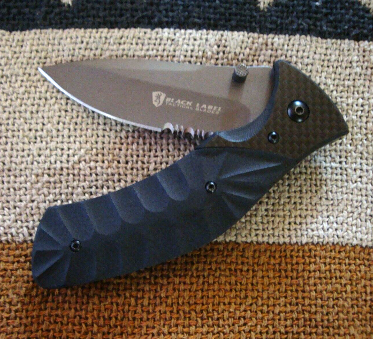 NEW – Browning -folding knife -SS- steel – titanium finished blade – G 10 handle