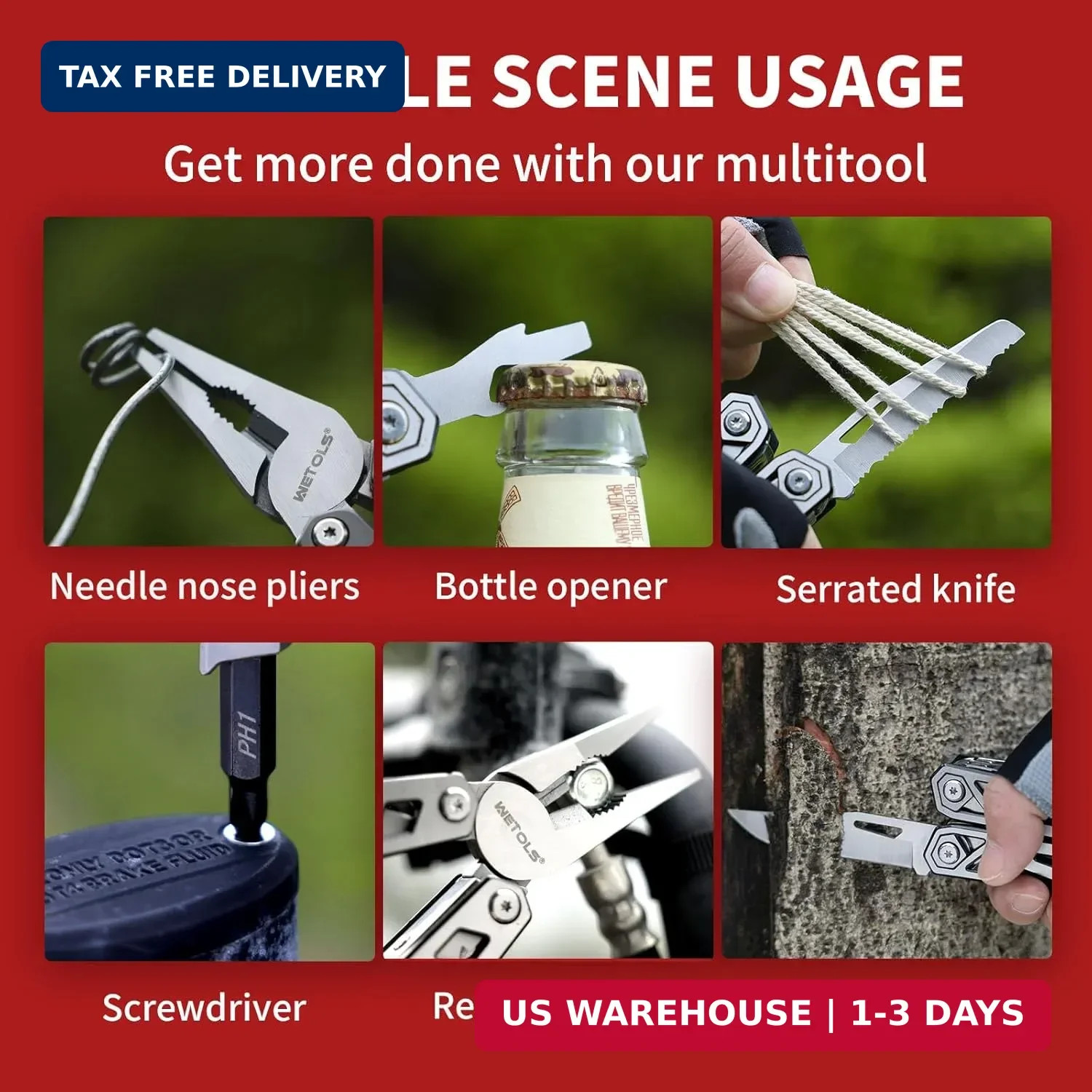 Multitool with Pocket Knife, Birthday Gifts for Men Women Mom Dad, WETOLS 21-in-