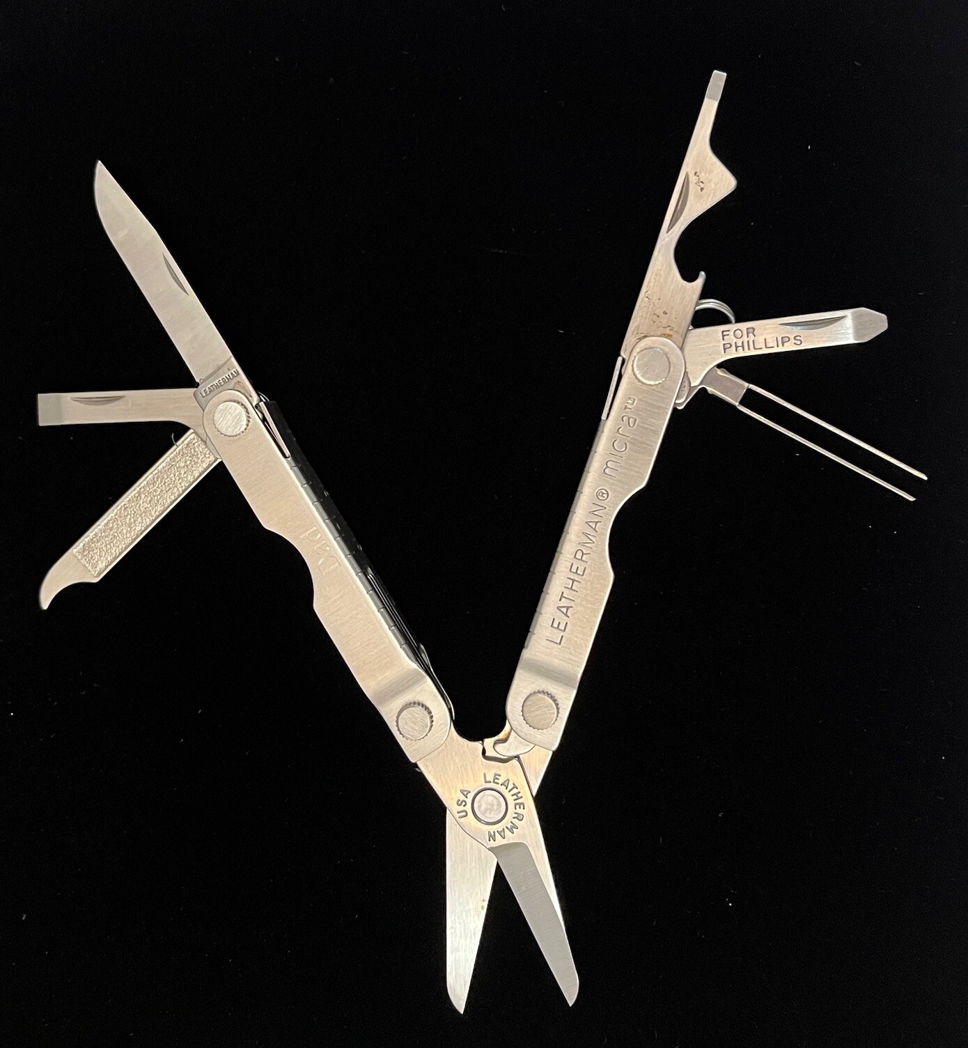 Vintage Leatherman Micra Multi-Tool Pocket Knife Engraved DAD