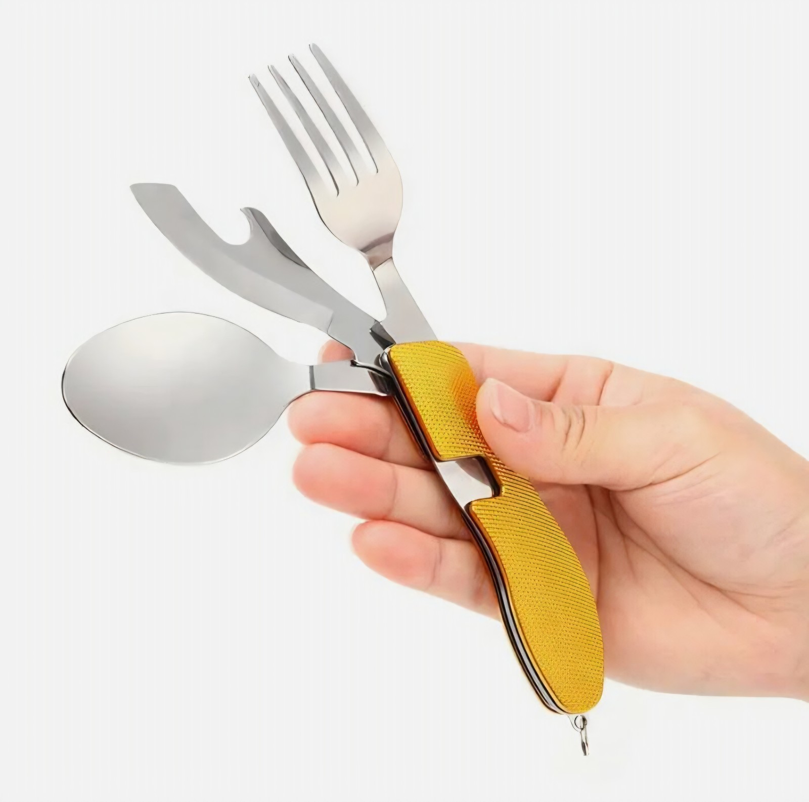 Stainless Steel Multi-Tool Fork Spoon Bottle Opener, Multicolor, 7.1in