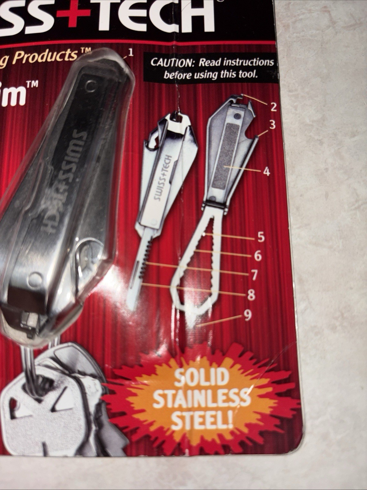 SWISS + TECH Micro-Slim 9 in 1 Multi Tool Stainless Steel (MSCSSS)