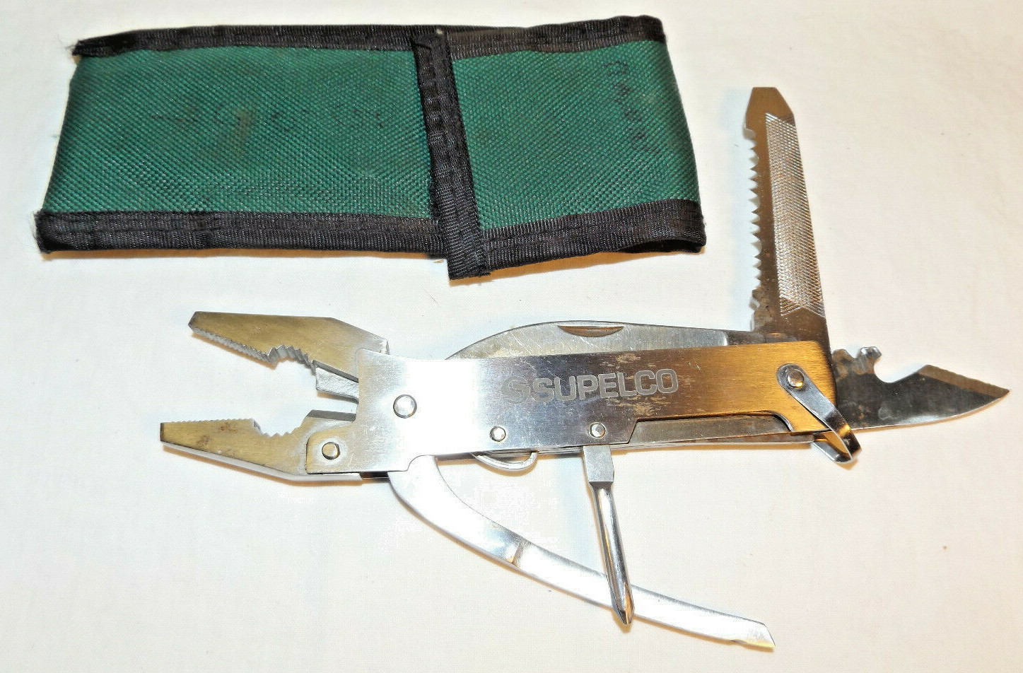 BARLOW MULTI TOOL w PLIERS Advertising SUPELCO Stainless Steel w SHEATH