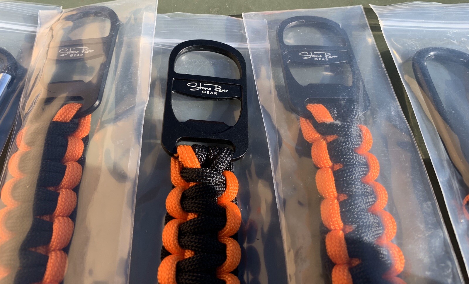 Lot 5 NEW Stone River Gear Paracord Keychain With Bottle Opener & Carabiner