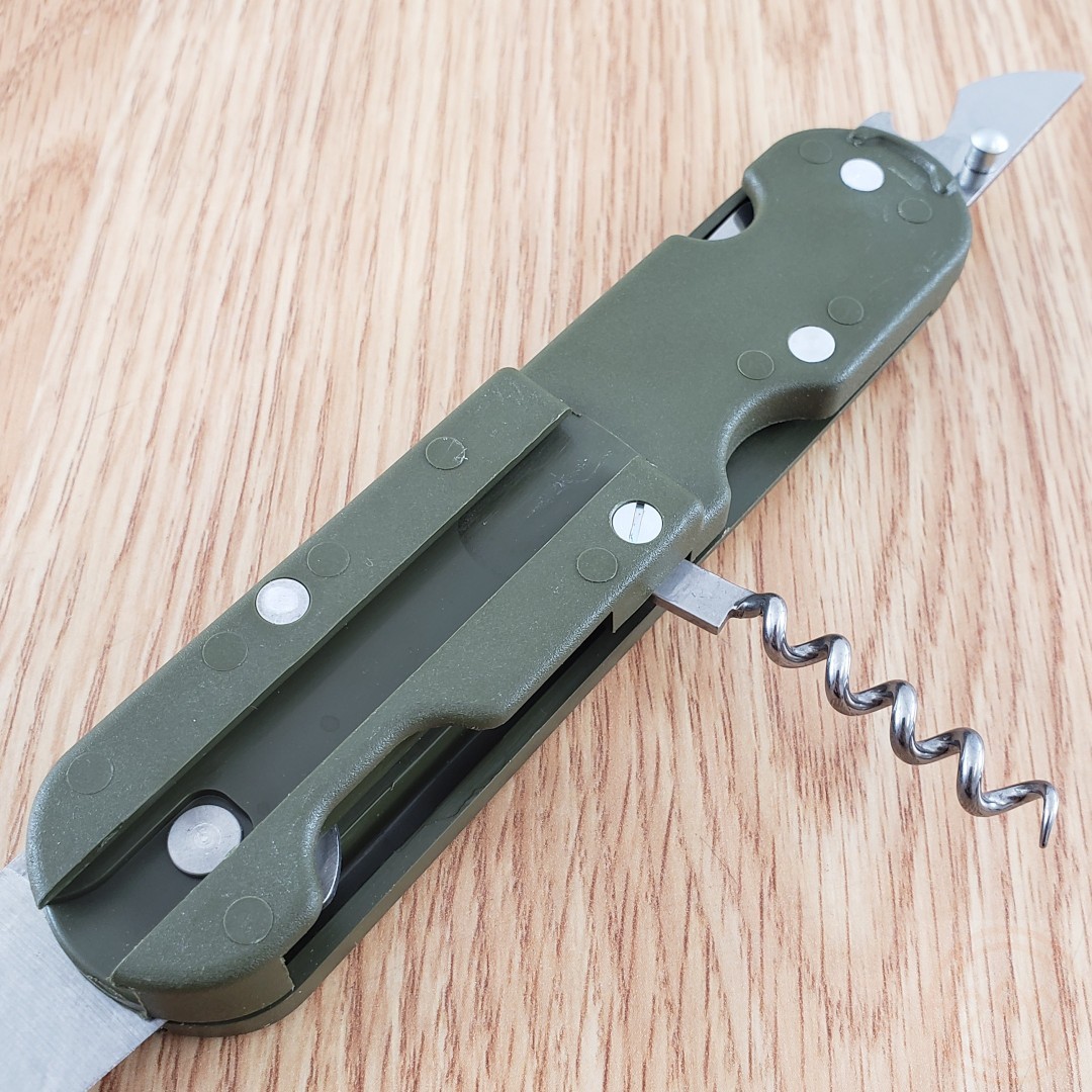 TB Outdoor French Army Camp MultiTool Knife Small Blade Green ABS Handle TBO056