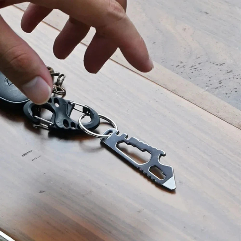 Mini Multifunctional Stainless Steel Pry Bar EDC Hex Wrench Bottle Opener