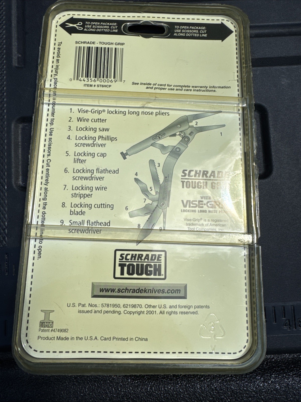 Schrade Tools USA Vise Tough Grip Rare Locking Implements USA Nos ST6HCP