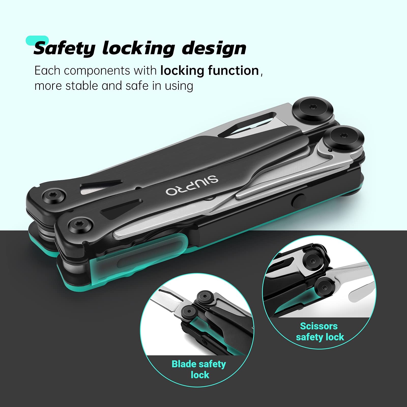 Multitool Pocket Knife for Men Women, Tactical Multi-Tool Pliers, Scissors wi…