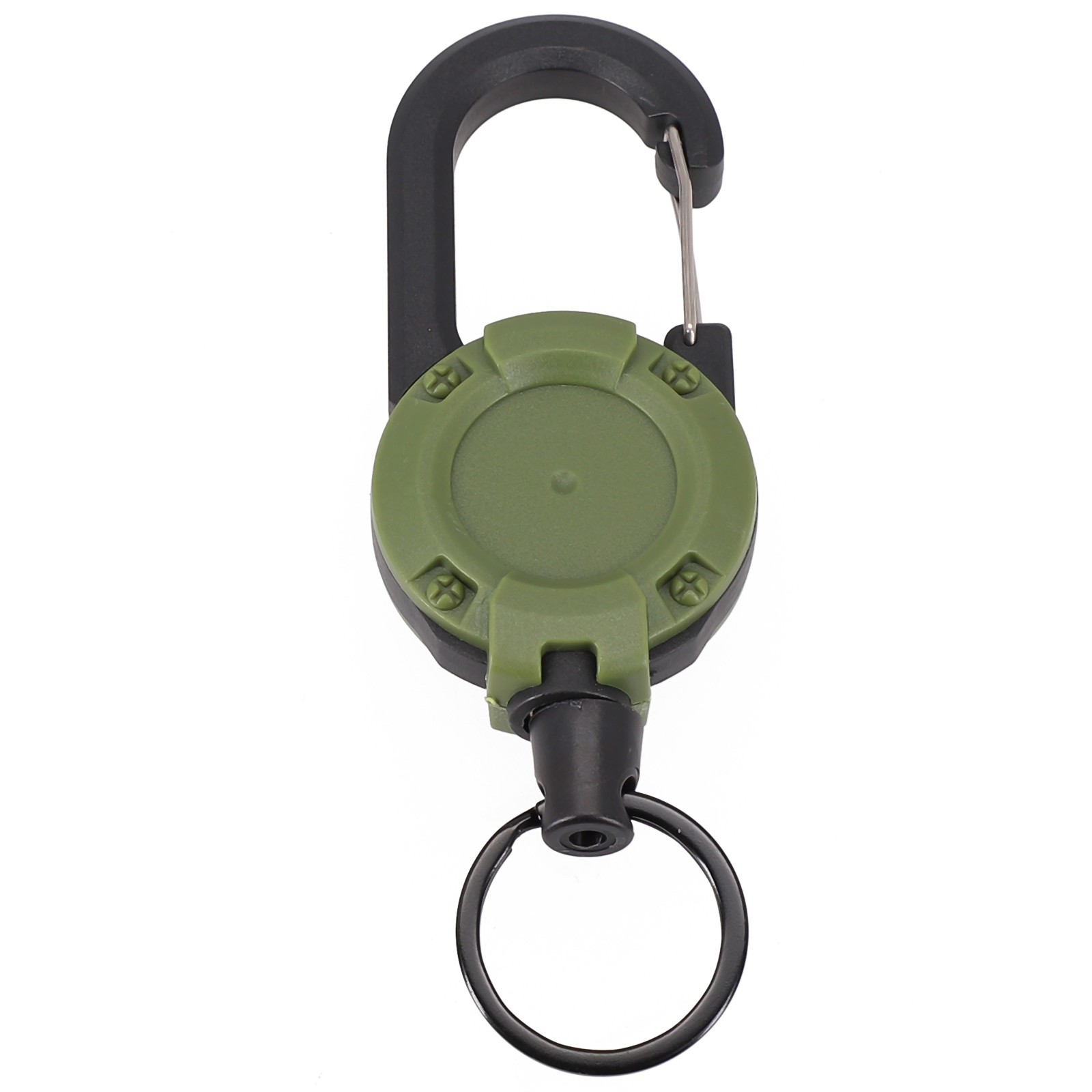 Keychain with Retractable Steel Cord and Multitool Carabiner Attachment