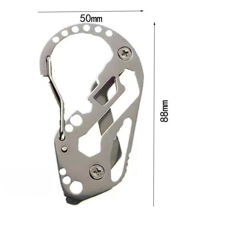 Stainless Multi Tool EDC Pocket Survival Carabiner Screwdriver Keychain Wrench**