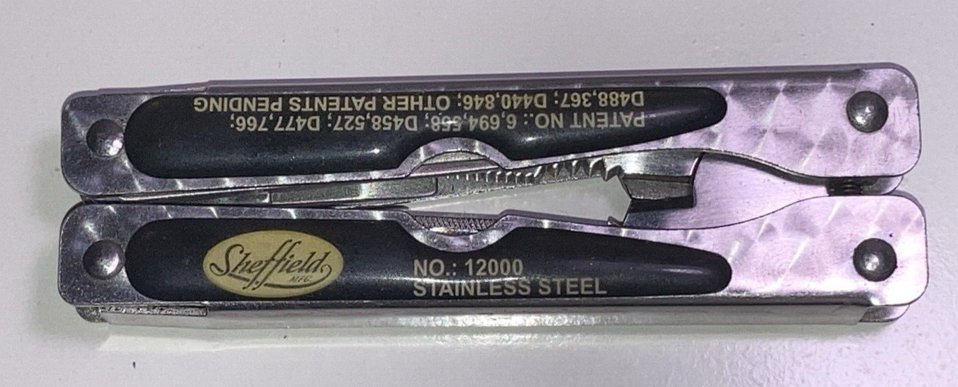 Sheffield N0. 12000 Multi Tool Fish Scaler Spring Loaded Needlenose Pliers