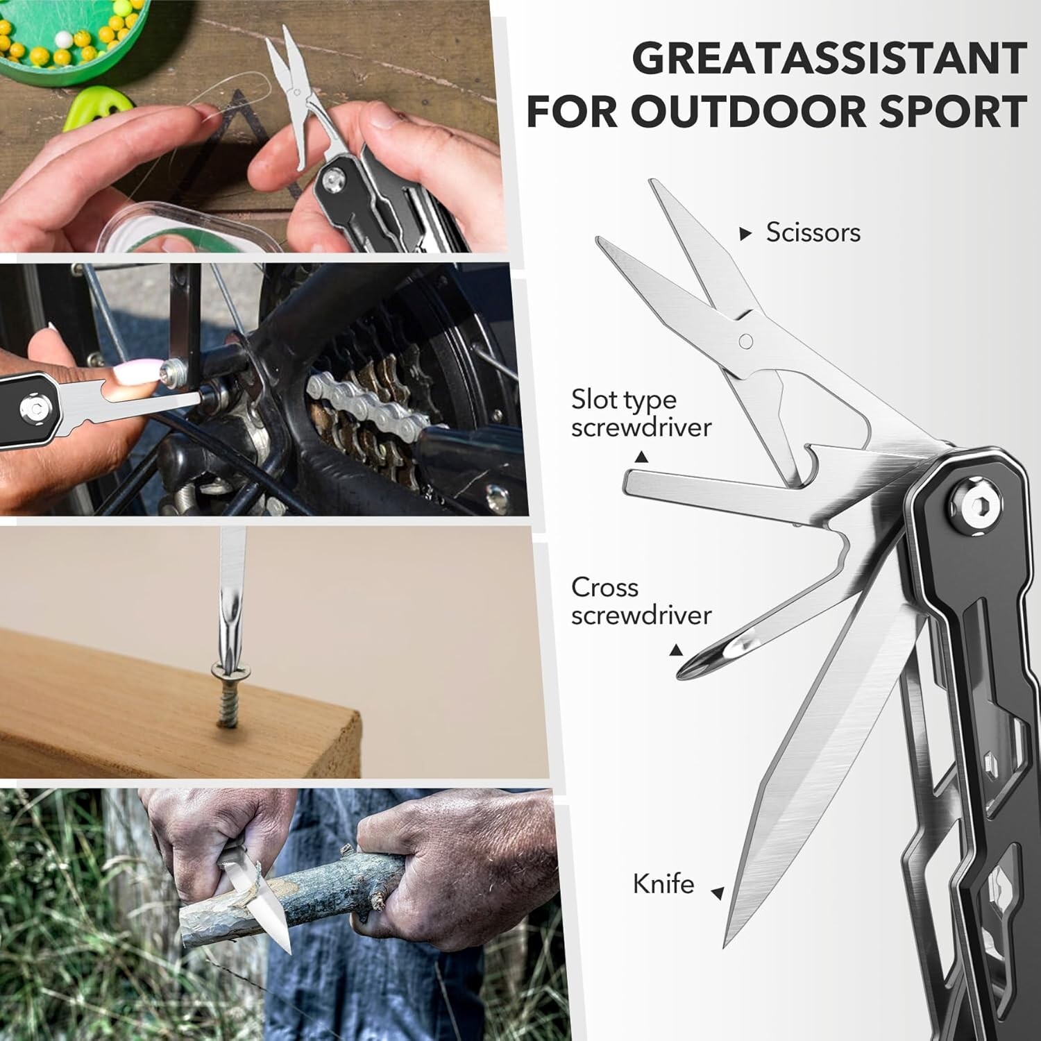 16-in-1 Multitool Pocket Knife – Stainless Steel w/ Pliers, Locking Blade