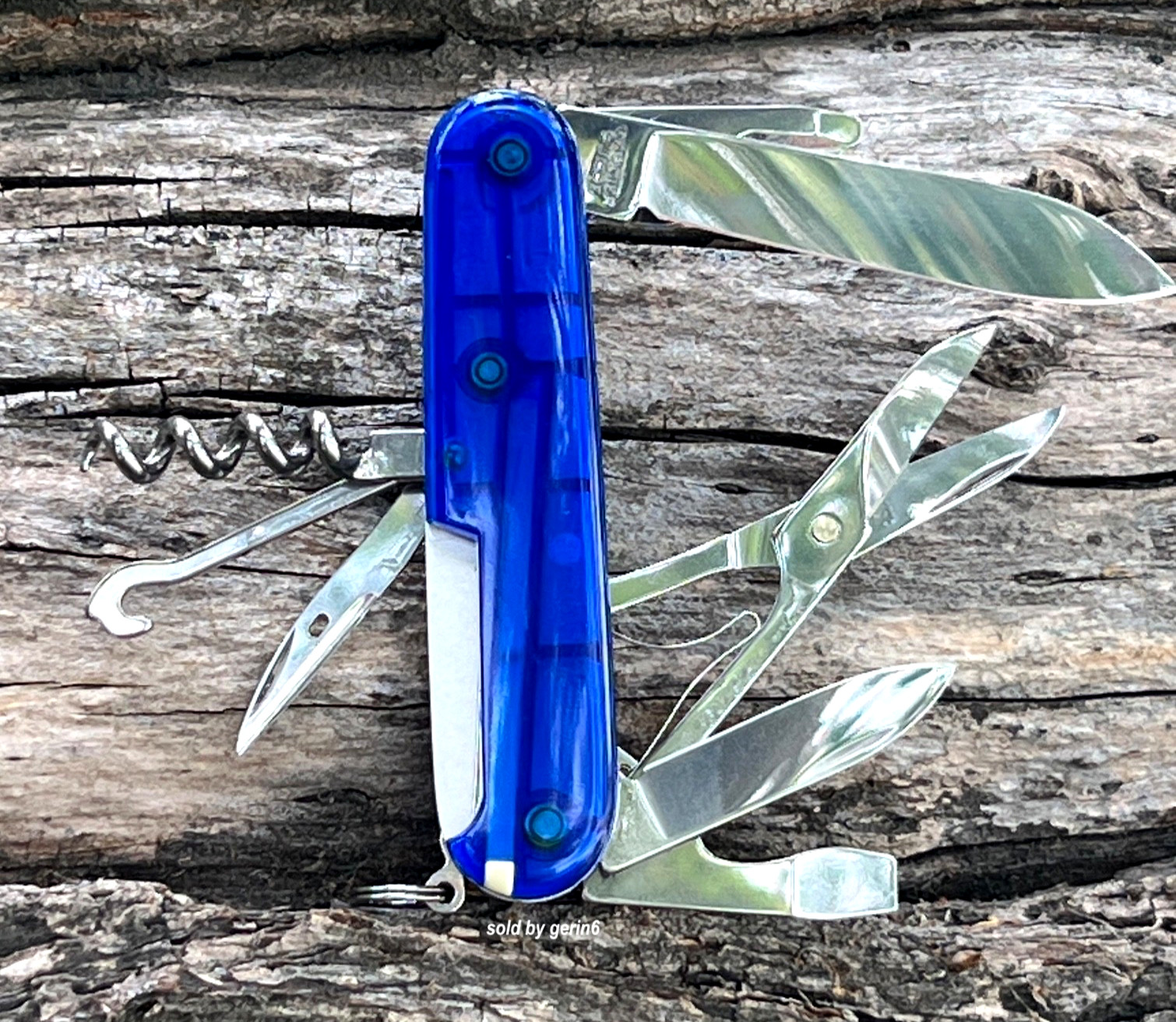 Swiss Army Knife, Blue Transparent Climber, Victorinox 1.3703.T2, New In Box