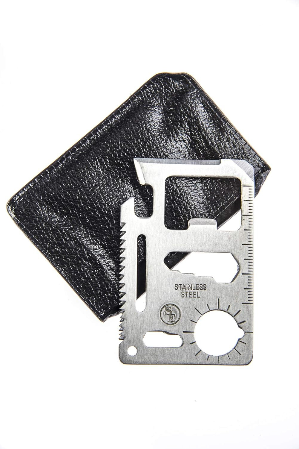 11-Function Stainless Steel Survival Pocket Tool – Compact, Credit Card-Sized Mu