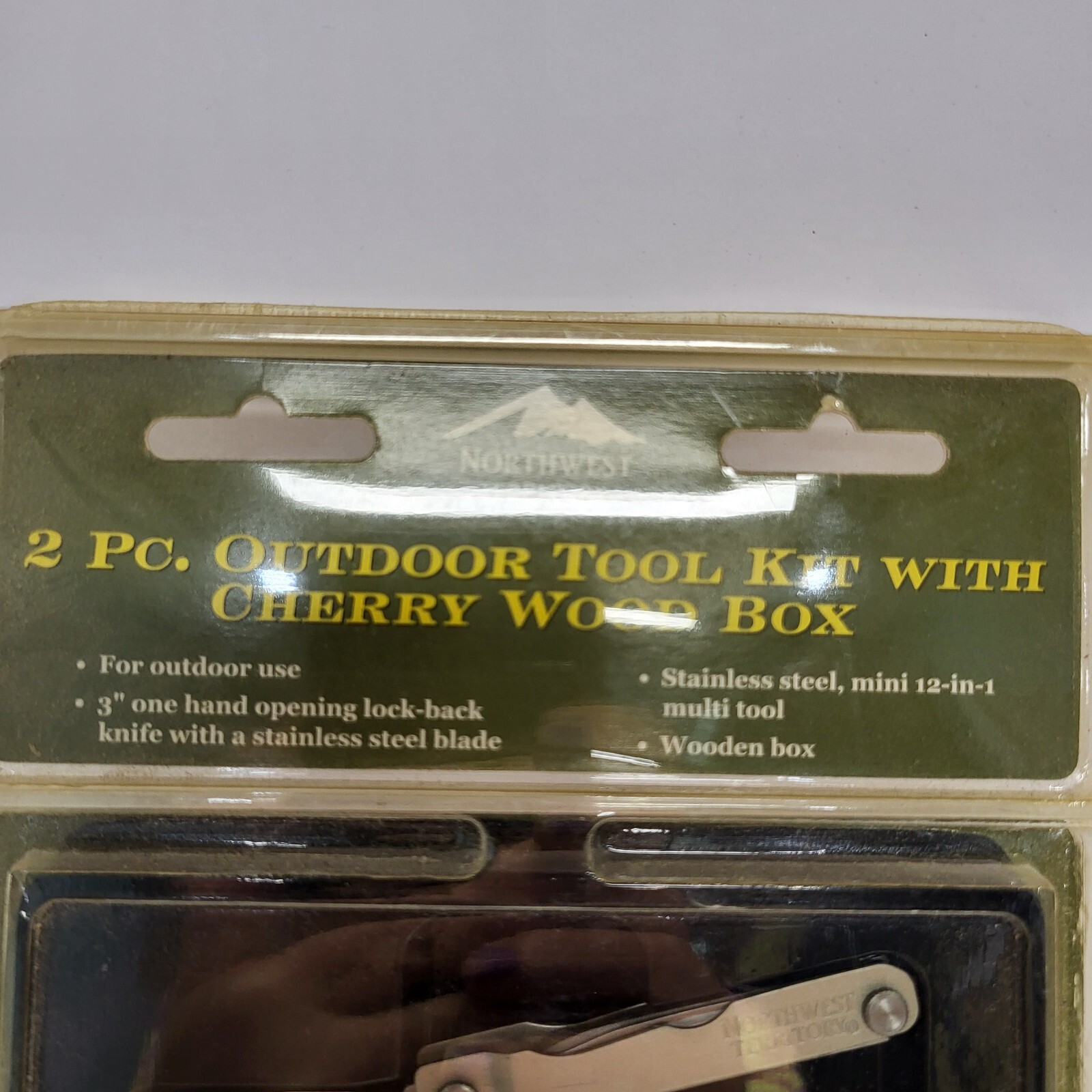 New Multi tool and Knife With Cherry Wood Box Northwest Territory Pliers Scissor
