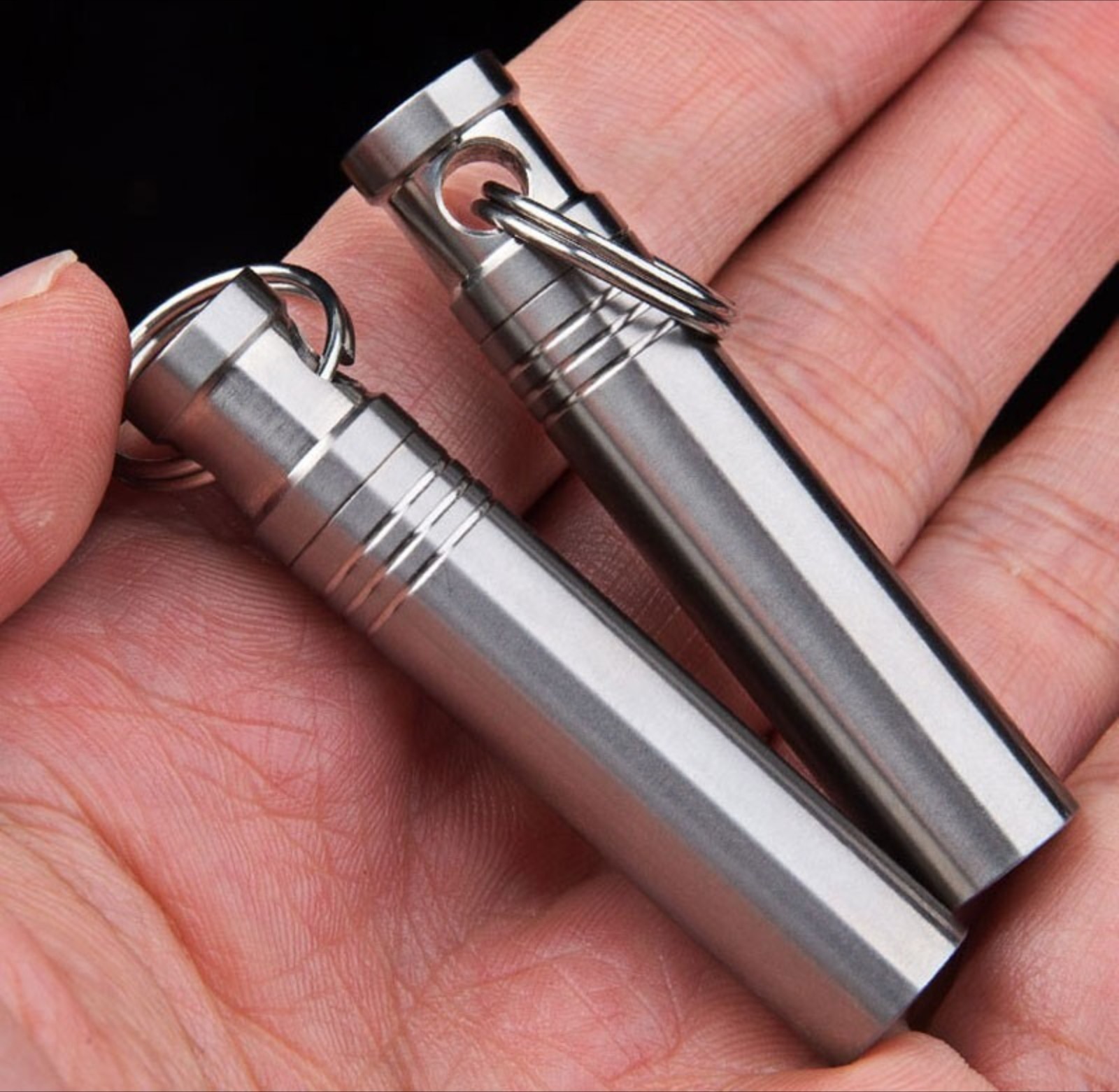 New Titanium Alloy Keychain Waterproof Box Sealed Container Outdoor Storage EDC