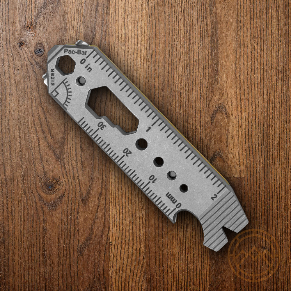 Kizer Cutlery Pac-Bar Rulers Toothpick Tweezers Prybar Bottle Opener Phillips