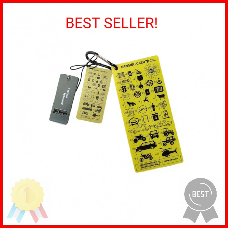 Acecare North American Ranging Card – Mils Scale Tactical Distance Card with Car