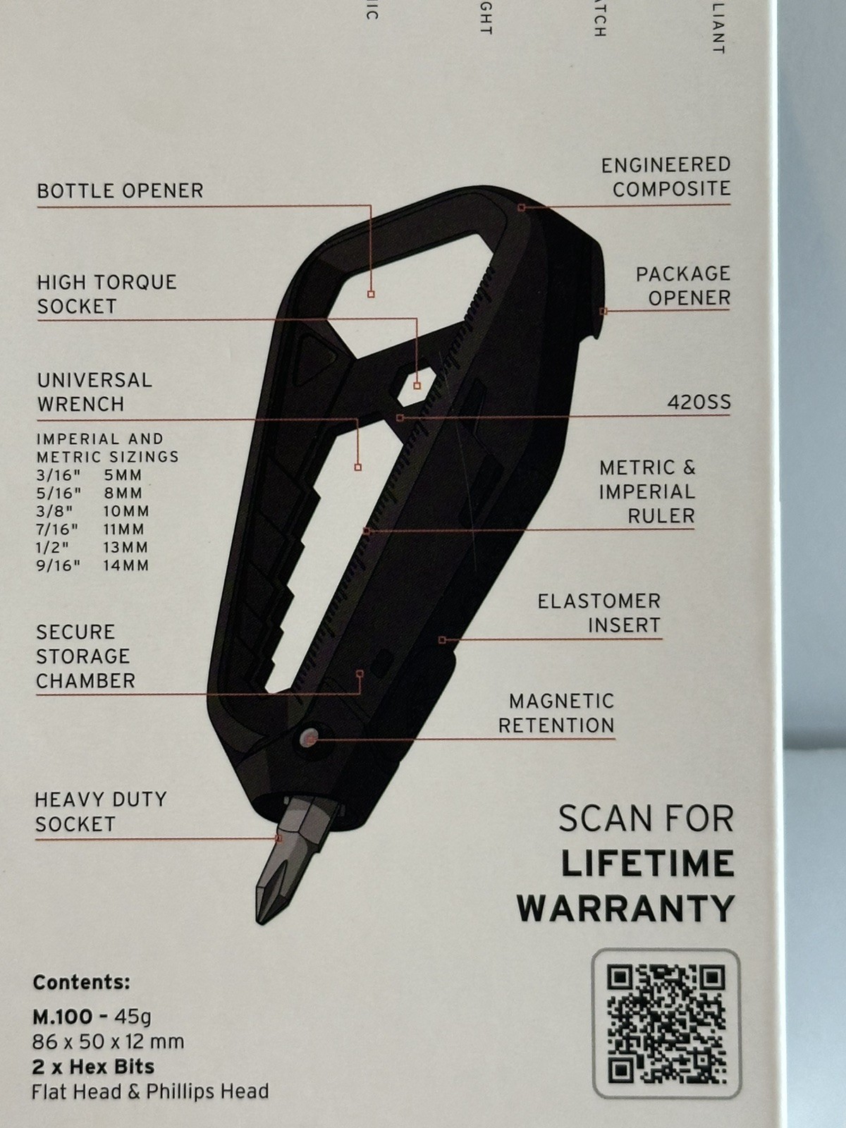 Tactica M.100 Multi-Tool New NIB EDC Screwdriver Magnetic Stored Bits