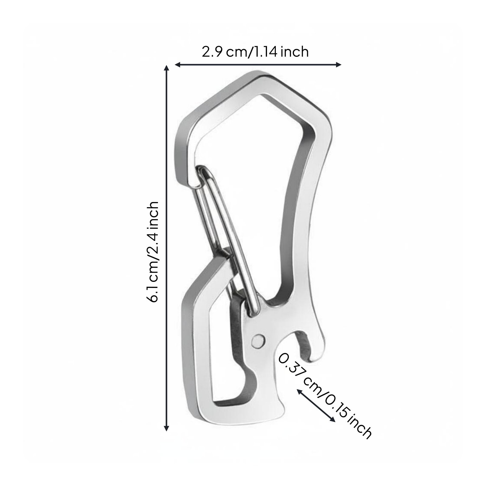 Stainless Steel Carabiner Keychain Quick Quick-Detach Mini Everyday Carry