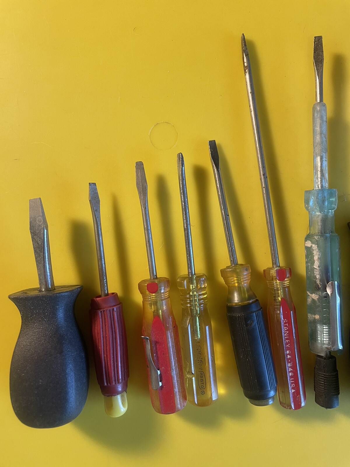 14-MISCELLANEOUS SCREWDRIVERS 3”-6” LONG USED PROTO-STANLEY-PITTSBURGH USED L-14
