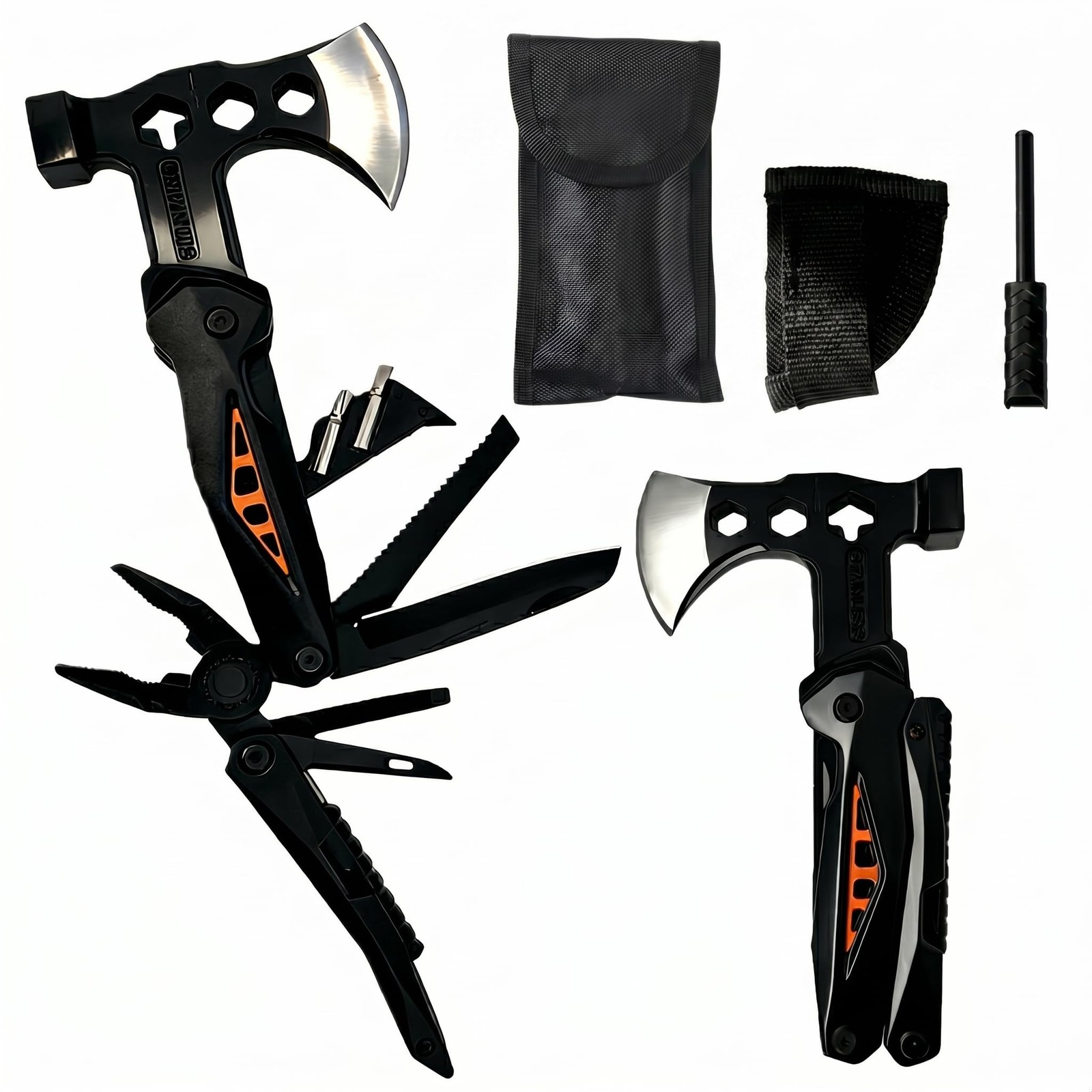 18-in-1 Multitool Hatchet Camping Axe with Hammer & with Protective Sheath, S…